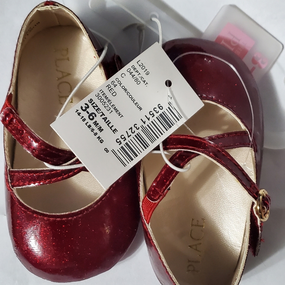 Childrens Place Red Girls Glitter Cross Strap Ball